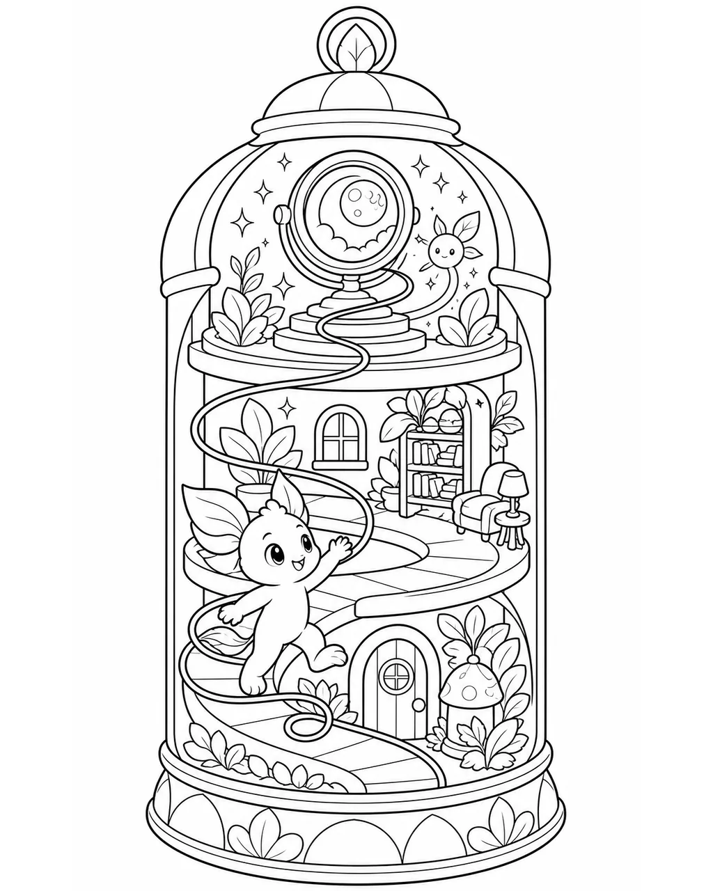 Line-art middle scene
