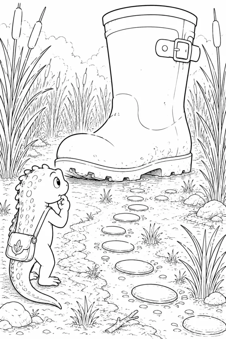 Hedgehog hero solves a new obstacle beside the giant boot