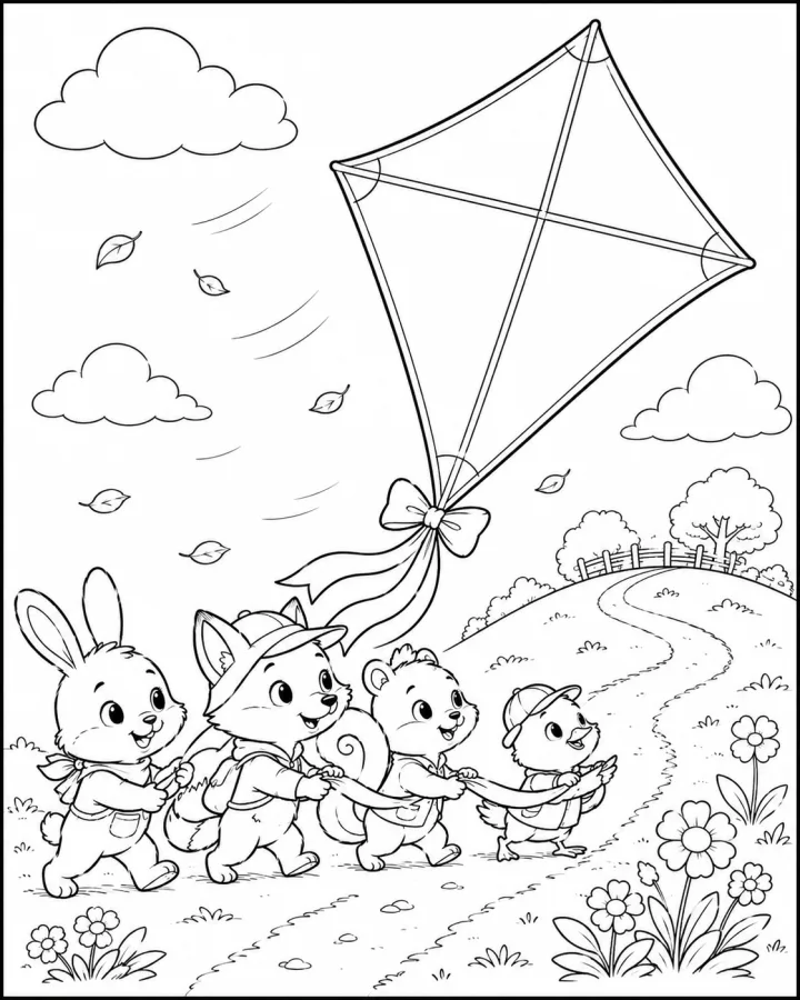 A tiny hero guides a giant kite through an open landscape with a strong sense of movement
